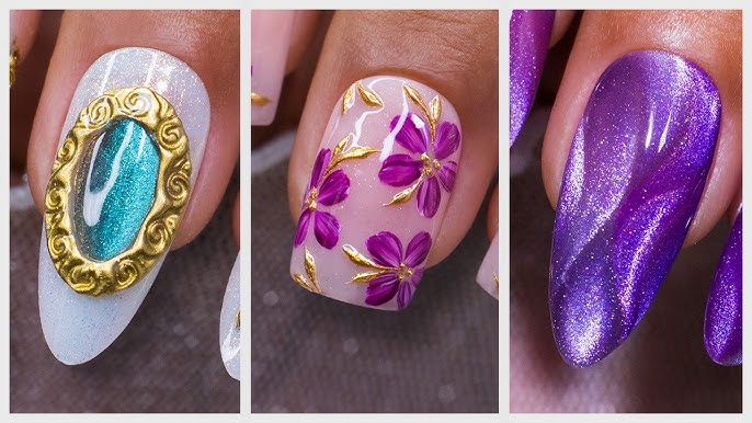 Luxury purple nail art